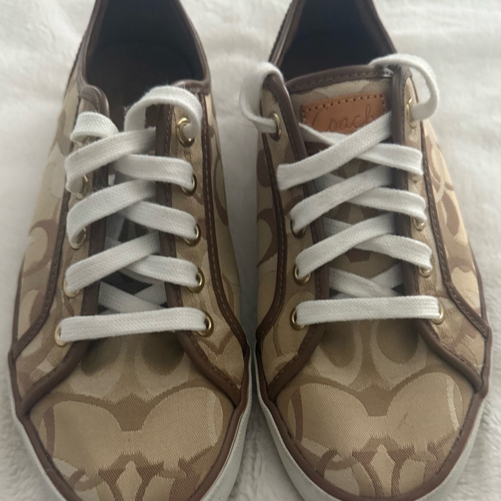 Coach Tan and Brown Athletic Shoes